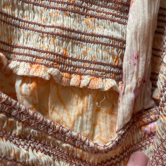 Free People Floral Halter Tank Top - Pink and Orange Brinkley Smocked - Picture 13 of 13